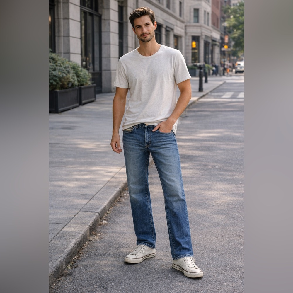 Diesel Men's Straight Jeans in Medium Blue Wash
A8
